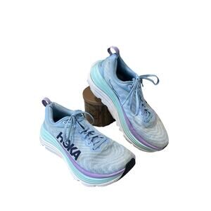 Hoka One One Gaviota 5 Shoes Women’s Size 8.5 B Airy Blue Sunlit Ocean Running